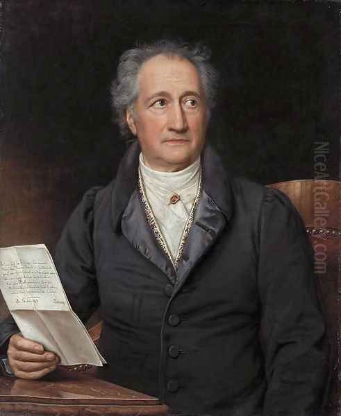 Johann Wolfgang von Goethe 1828 Oil Painting by Joseph Karl Stieler