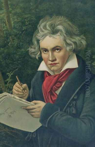 Ludwig van Beethoven 1770-1827, 19th century Oil Painting by Joseph Karl Stieler