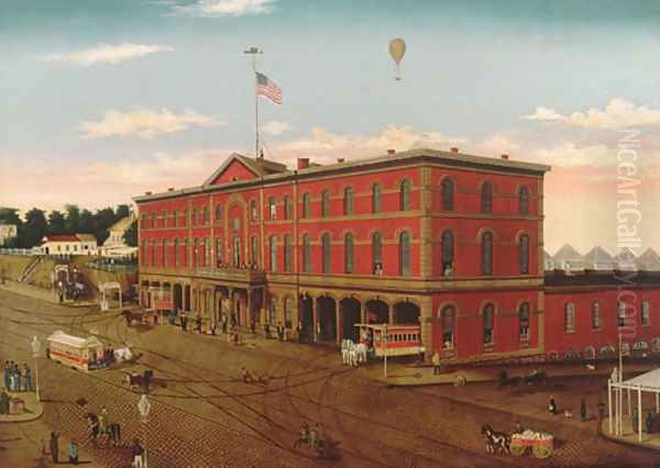 The Third Avenue Railroad Depot Oil Painting by William H. Schenck