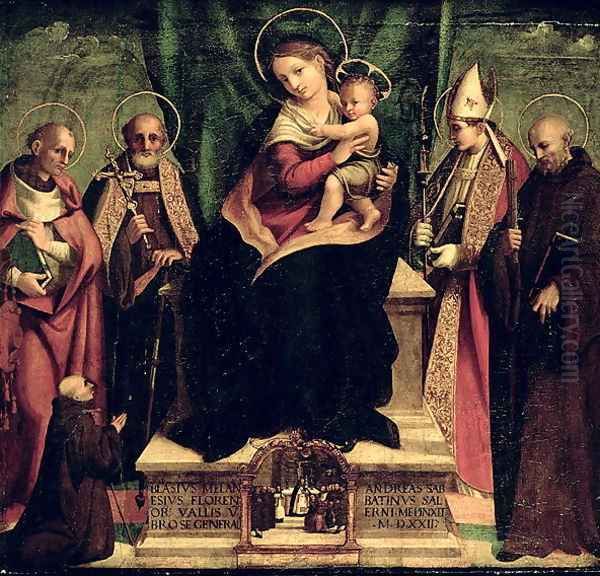 The Virgin and Child enthroned with Saints Oil Painting by Andrea Sabatini