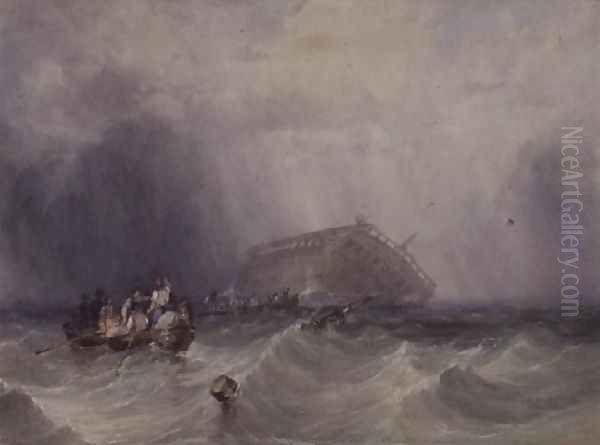 The Wreck of the Circassian Oil Painting by George Clarkson Stanfield