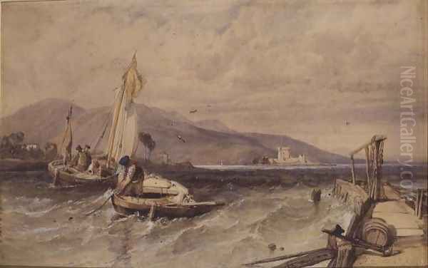 Castle Douglas, Loch Leven Oil Painting by George Clarkson Stanfield