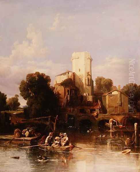 On the Rhine near Cologne Oil Painting by George Clarkson Stanfield