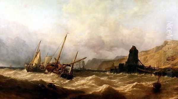 Oxwich Bay, South Wales, 1851 Oil Painting by George Clarkson Stanfield