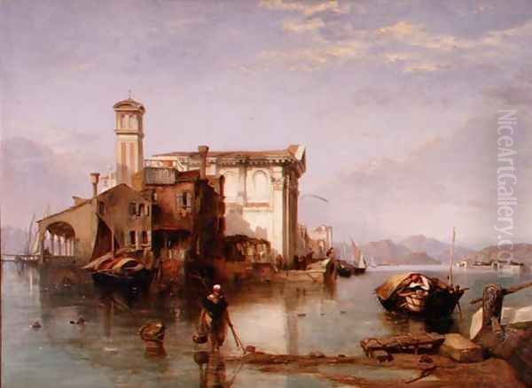 View on the Mediterranean, 1834-35 Oil Painting by George Clarkson Stanfield