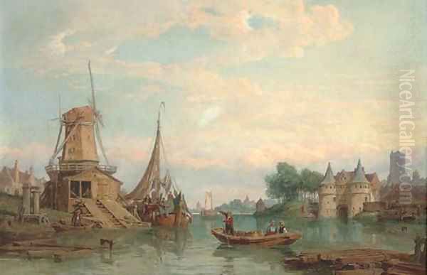 Amsterdam Oil Painting by George Clarkson Stanfield