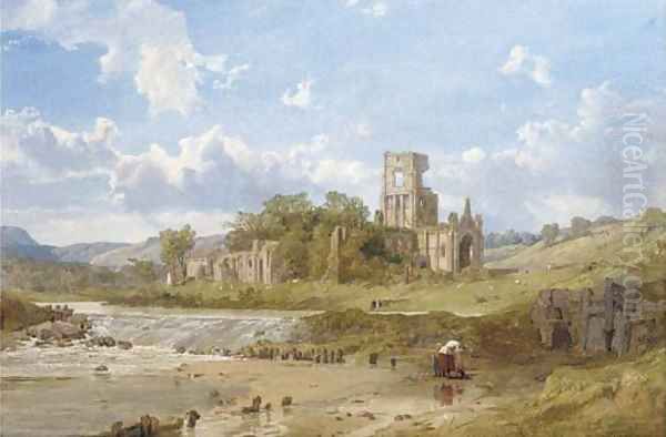 Kirkstall Abbey Oil Painting by George Clarkson Stanfield