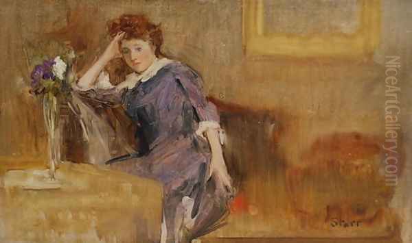 Sketch in the Manner of Whistler, 1880s Oil Painting by Sidney Starr