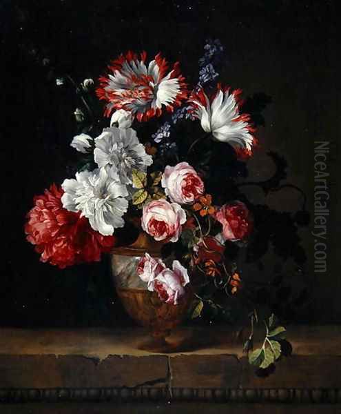 Vase of flowers Oil Painting by Gerard Van Spaendonck