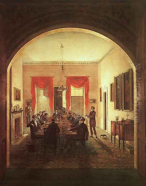 The Dinner Party 1821 Oil Painting by Henry Sargent