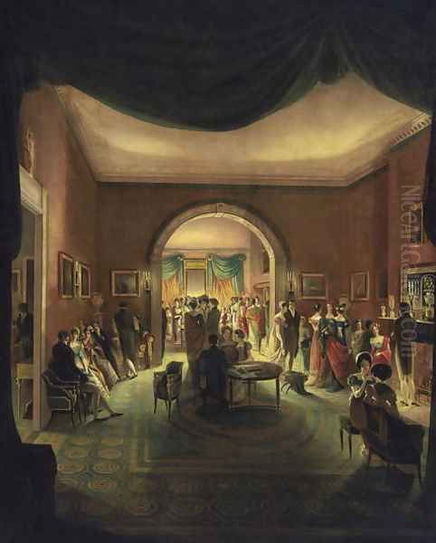 The Tea Party, c.1824 Oil Painting by Henry Sargent