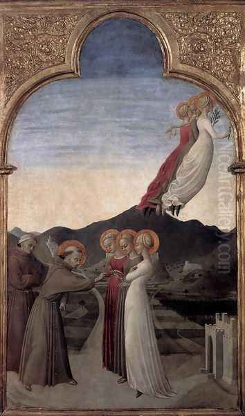 Marriage of St Francis to Lady Poverty 1437-44 Oil Painting by Stefano Di Giovanni Sassetta