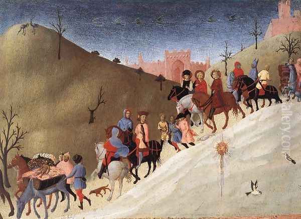 The Journey of the Magi c. 1435 Oil Painting by Stefano Di Giovanni Sassetta