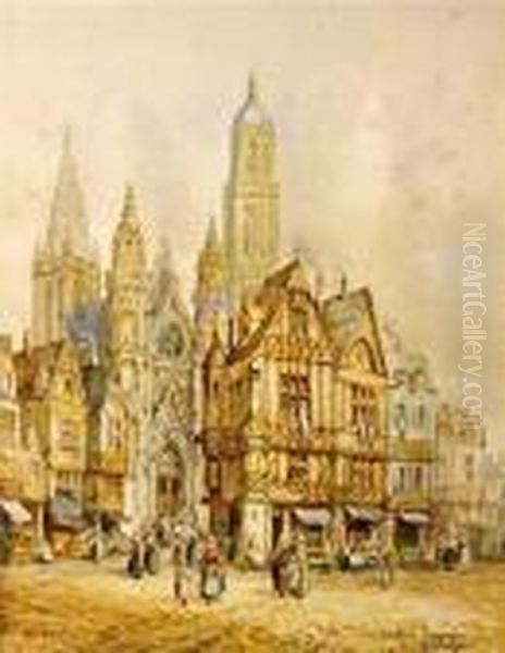 Evreux, Normandy Oil Painting by Henry Thomas Schafer