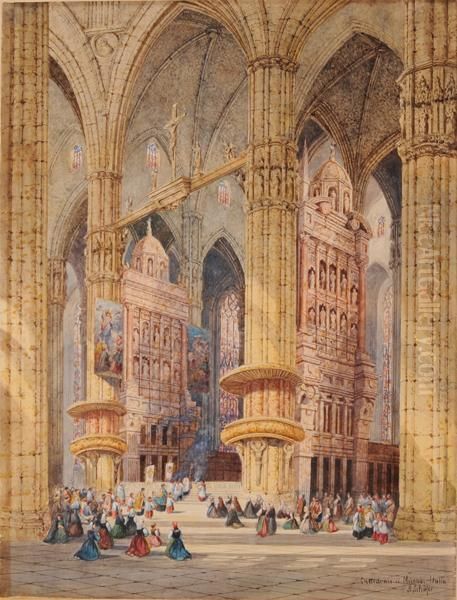 Cattedrale Di Milano. Italia Oil Painting by Henry Thomas Schafer