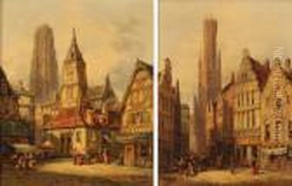 Scorcio Di Bruges Oil Painting by Henry Thomas Schafer