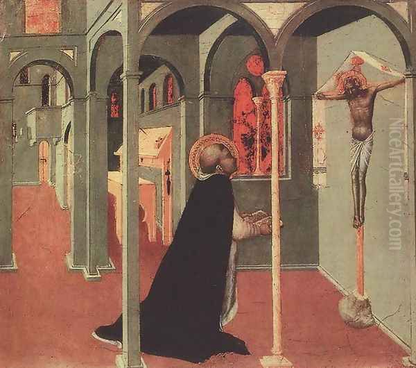 St Thomas Before the Cross 1423 Oil Painting by Stefano Di Giovanni Sassetta