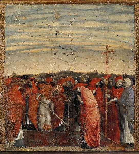 Founding of Santa Maria Maggiore 1430-32 Oil Painting by Stefano Di Giovanni Sassetta