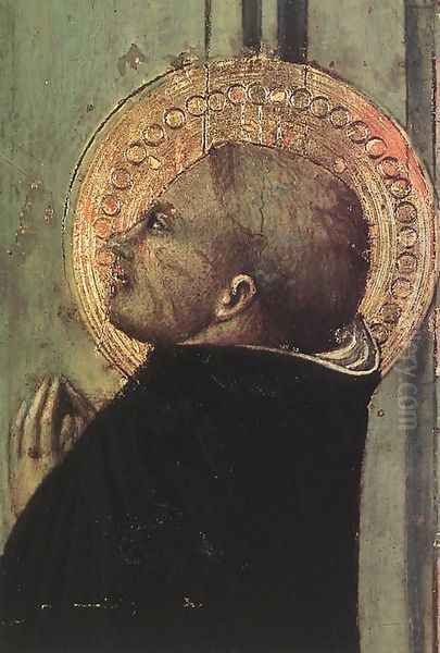 St Thomas Inspired by the Dove of the Holy Ghost (detail-2) 1423 Oil Painting by Stefano Di Giovanni Sassetta