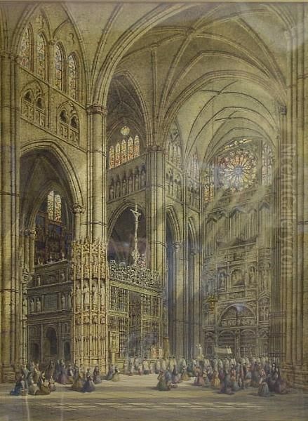 Toledo Cathedral, Spain Oil Painting by Henry Thomas Schafer