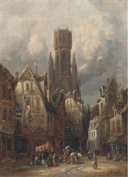 Bruges; And Antwerp, Belgium Oil Painting by Henry Thomas Schafer