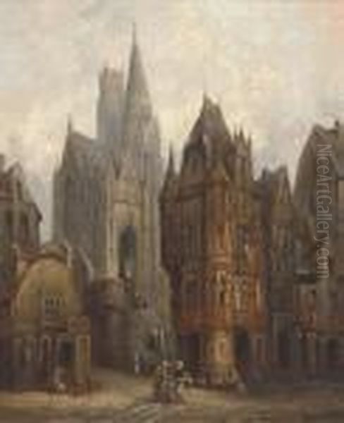 Bruges, Brussels; And Louvain, Belgium Oil Painting by Henry Thomas Schafer