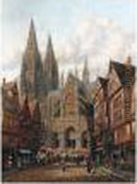 Cologne Cathedral Oil Painting by Henry Thomas Schafer