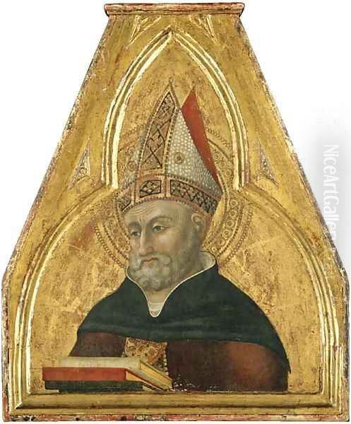 Saint Augustine, a pinnacle of the Borgo Sansepolcro Altarpiece Oil Painting by Stefano Di Giovanni Sassetta