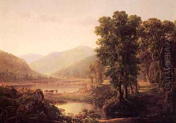 Early Autumn Morning, Western Virginia Oil Painting by William Louis Sonntag