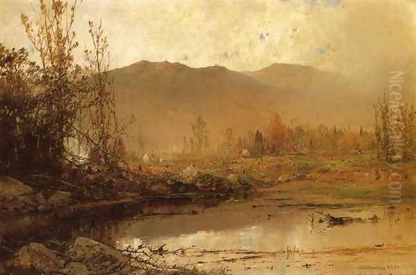 Mountain Lake in Autumn Oil Painting by William Louis Sonntag