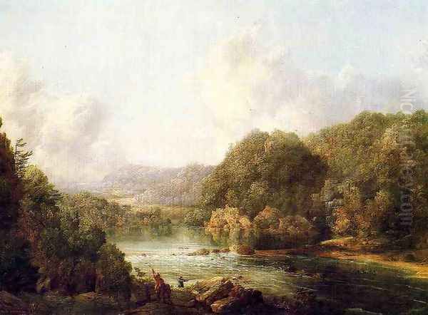 Duck Hunters on the Ohio River Oil Painting by William Louis Sonntag