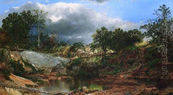 Mill Brook, New Hampshire Oil Painting by William Louis Sonntag