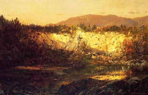 Shadows Rising and Sun Setting, New Hampshire Oil Painting by William Louis Sonntag