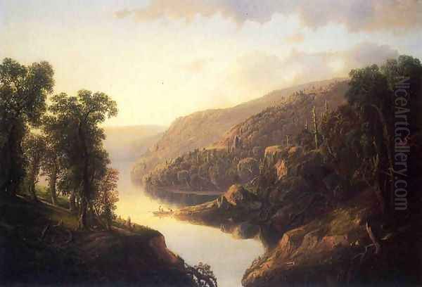 Mountain Lake Inlet Oil Painting by William Louis Sonntag