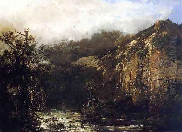 A Mountain Stream from the Foot of Mt. Carter, New Hampshire Oil Painting by William Louis Sonntag