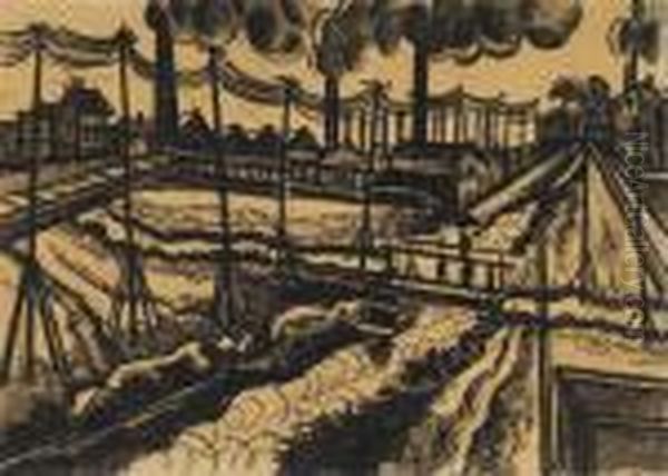 Industrielandschaft Oil Painting by Hugo Scheiber