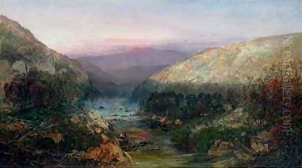 A Mountain Stream in Western Pennsylvania Oil Painting by William Louis Sonntag