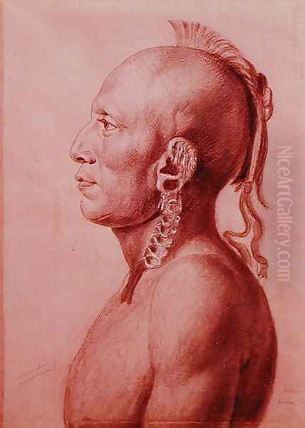 Cachasunghia, an Osage Warrior, 1806 Oil Painting by Charles Balthazar J. F. Saint-Memin