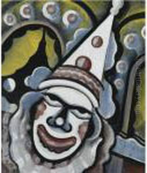 Circus Clown Oil Painting by Hugo Scheiber