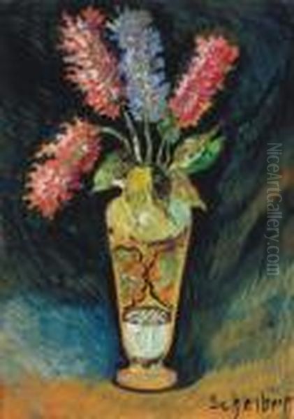 Flowers In A Vase, About 1920 Oil Painting by Hugo Scheiber