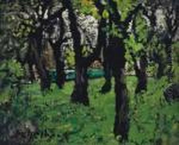 Park (city Park), Early 1920 Oil Painting by Hugo Scheiber