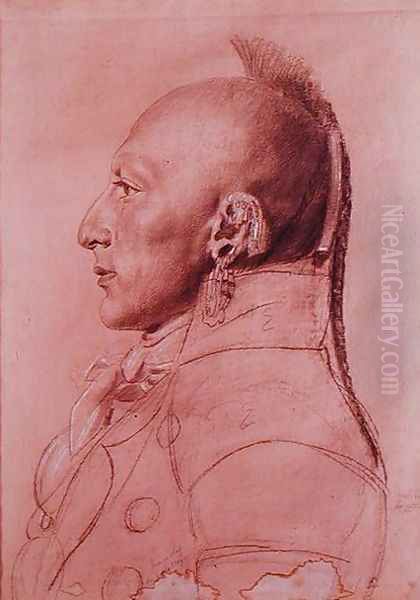 Portrait of a Chief of the Little Osages, c.1807 Oil Painting by Charles Balthazar J. F. Saint-Memin