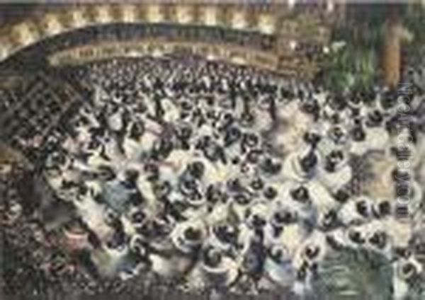 The Ball Oil Painting by Hugo Scheiber