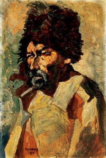 Male Portrait Oil Painting by Hugo Scheiber