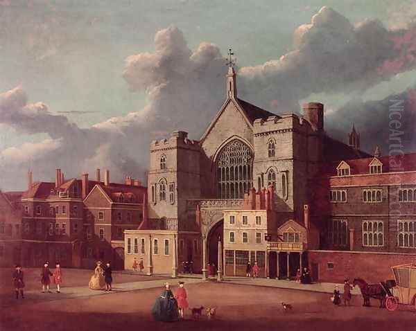 Westminster Hall and New Palace Yard Oil Painting by Thomas Sandby