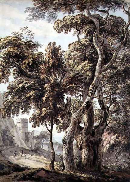 Study of Trees Oil Painting by Thomas Sandby