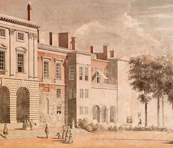 The garden front of Old Somerset House, London Oil Painting by Thomas Sandby