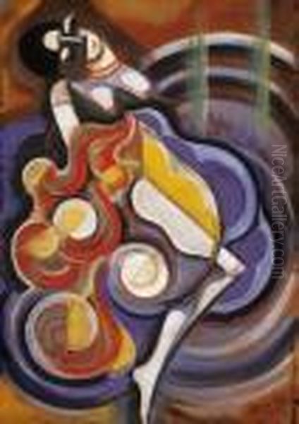 Dancer Oil Painting by Hugo Scheiber