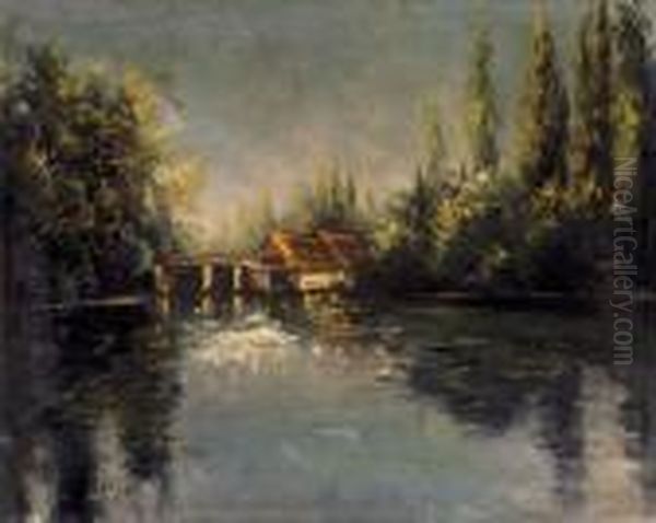 Mill-pond Of Jaszbereny by Hugo Scheiber