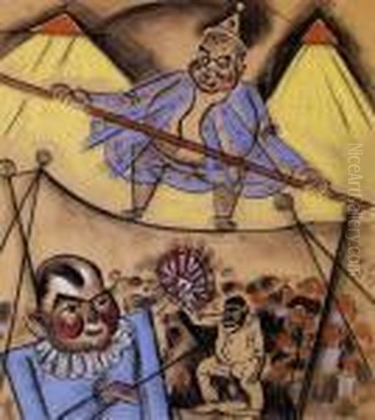 In The Circus Oil Painting by Hugo Scheiber